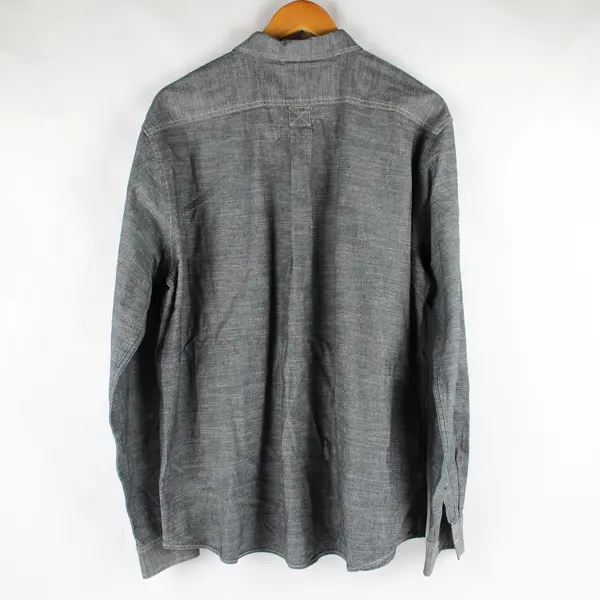 Eddie Bauer Solid Gray Color Long Sleeve Collared Button Up Men's XL