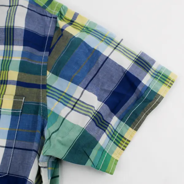 Club Room Blue/Green Plaid Short Sleeve Collared Button Up Men's XL