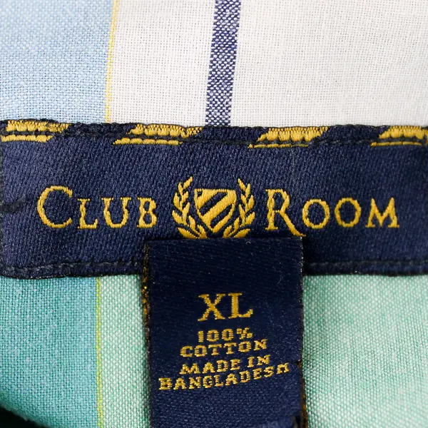 Club Room Blue/Green Plaid Short Sleeve Collared Button Up Men's XL