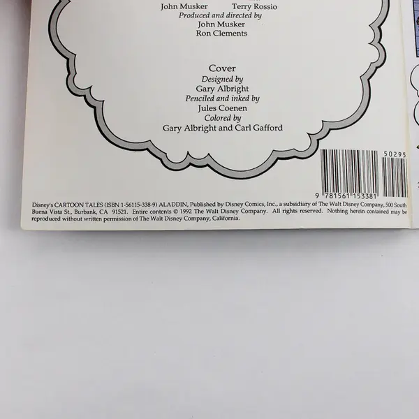 Cartoon Tales Disney’s Aladdin Diamond In The Rough Comic Book 1992
