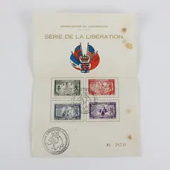 Luxembourg 1945 Liberation 1st Day Stamps Grand-Duche Sheet Of 4 Stamps