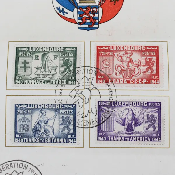 Luxembourg 1945 Liberation 1st Day Stamps Grand-Duche Sheet Of 4 Stamps