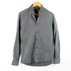 H&M Men’s S/P 15 Black and White Striped Slim Fit Long Sleeve Cotton Dress Shirt