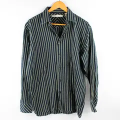 Perry Ellis Men's M Blue Green 100% Cotton Long Sleeve Button Up Dress Shirt