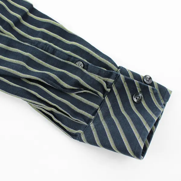 Perry Ellis Men's M Blue Green 100% Cotton Long Sleeve Button Up Dress Shirt