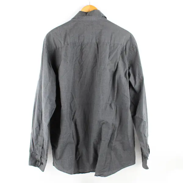 Van Heusen Men's M 15-15.5 Gray/Black Long Sleeve Button Up Dress Shirt