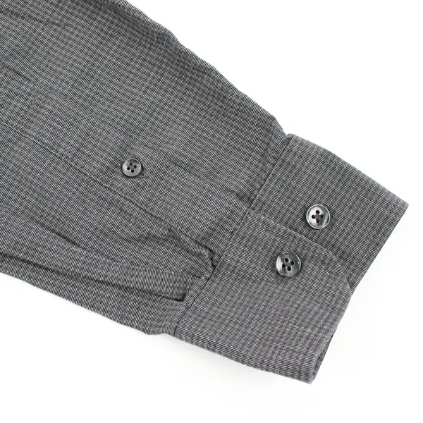 Van Heusen Men's M 15-15.5 Gray/Black Long Sleeve Button Up Dress Shirt