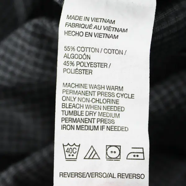 Van Heusen Men's M 15-15.5 Gray/Black Long Sleeve Button Up Dress Shirt