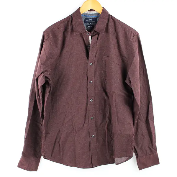 Michael Brandon Men's M Purple Polka Dot Slim Fit Long Sleeve Button Up Shirt