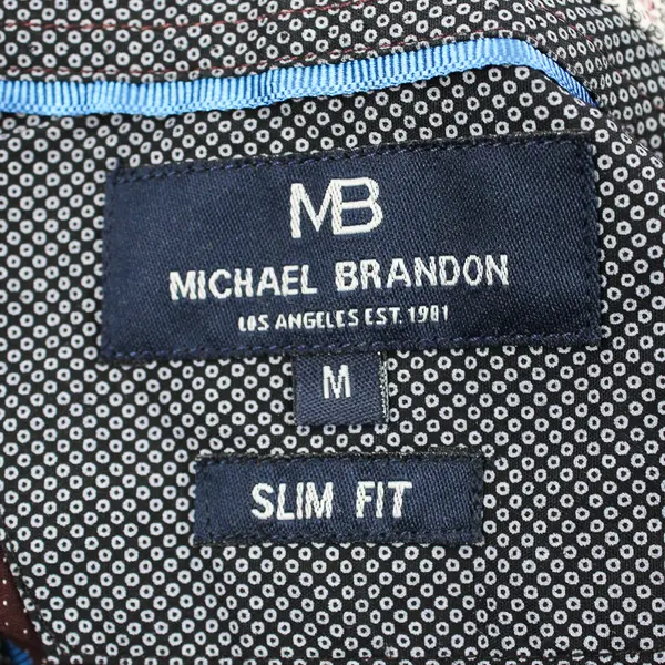 Michael Brandon Men's M Purple Polka Dot Slim Fit Long Sleeve Button Up Shirt