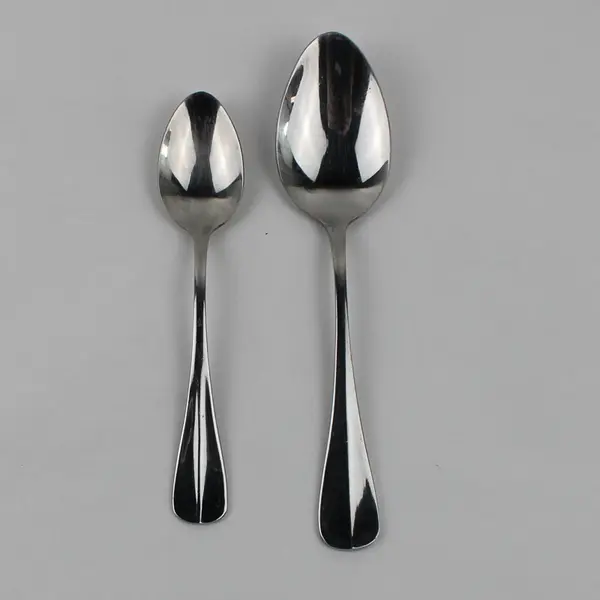 Lot of 2 Wallace Silver Blaine Pattern 18/10 Stainless Teaspoon Oval Soup Spoon