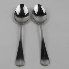 Lot of 2 Wallace Silver Blaine Pattern 18/10 SS Solid Serving Spoons 8.5" HTF