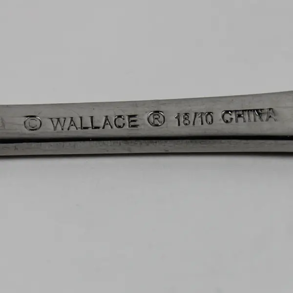 Lot of 2 Wallace Silver Blaine Pattern 18/10 SS Solid Serving Spoons 8.5" HTF