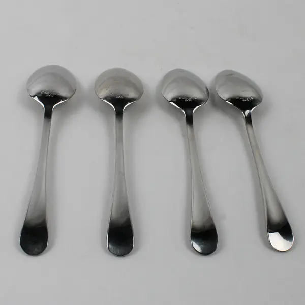 Lot of 4 Wallace Silver Baguette Pattern 18/10 Stainless Teaspoons 6.5" HTF Rare