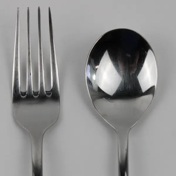 2 Wallace Silver Baguette Pattern 18/10 SS Round Soup Spoon Salad Fork HTF Rare