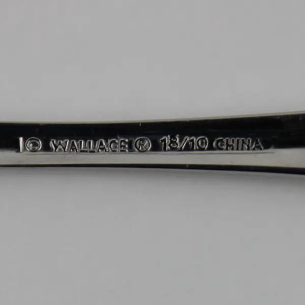 2 Wallace Silver Baguette Pattern 18/10 SS Round Soup Spoon Salad Fork HTF Rare