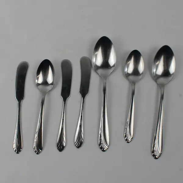 Lot Of 7 Oneida Silver Heart of Sweden (Stainless) Flatware Knives & Spoons