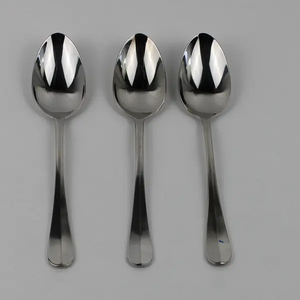 Lot of 3 Wallace Silver Baguette Pattern 18/10 Stainless 8" Serving Spoons Good