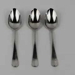 Lot of 3 Wallace Silver Baguette Pattern 18/10 Stainless 8" Serving Spoons Good
