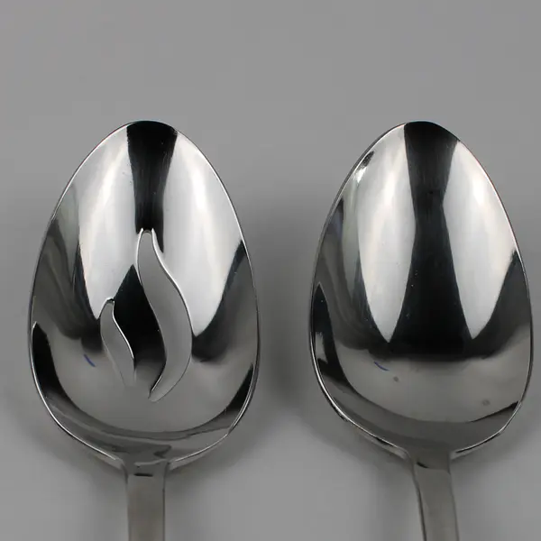 Lot of 3 Wallace Silver Baguette Pattern 18/10 Stainless 8.75" Serving Pieces