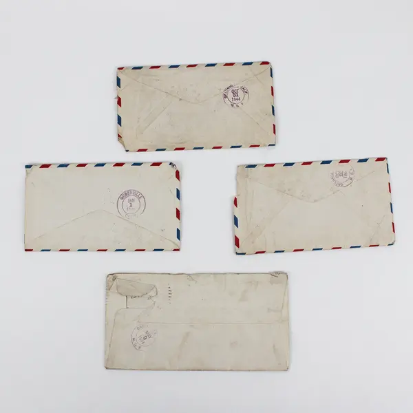 Lot Of 4 1944 WWII Letters Airmail Leo Keechi Greenville California Family