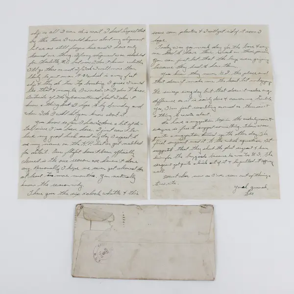 Lot Of 4 1944 WWII Letters Airmail Leo Keechi Greenville California Family