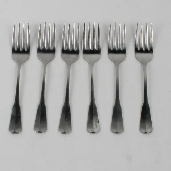 Lot Of 6 Oneida Silver Colonial Artistry Stainless Flatware Salad Forks 9.25"