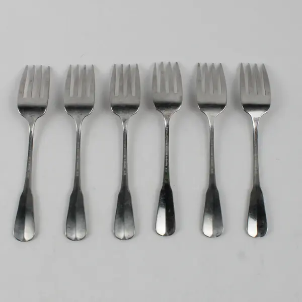 Lot Of 6 Oneida Silver Colonial Artistry Stainless Flatware Salad Forks 9.25"