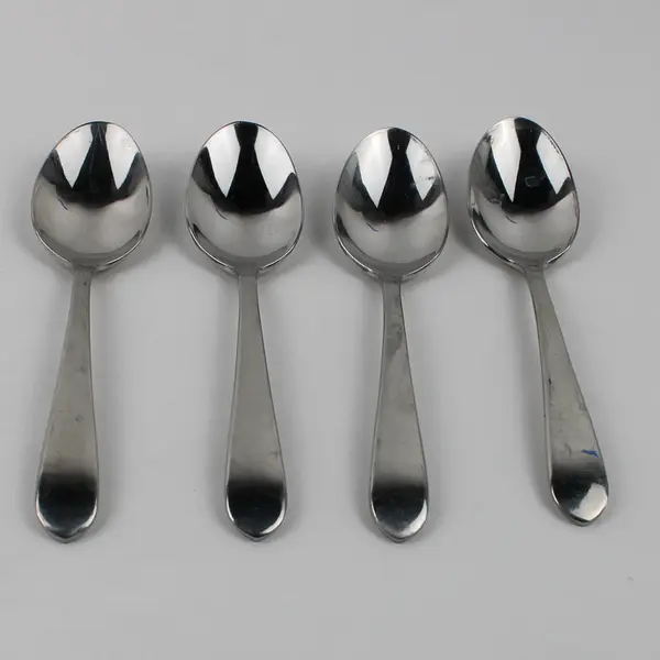 Lot of 4 Wallace Silver Bentley Pattern 18/10 Stainless Teaspoons 6.25" Good