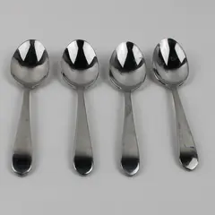 Lot of 4 Wallace Silver Bentley Pattern 18/10 Stainless Teaspoons 6.25" Good