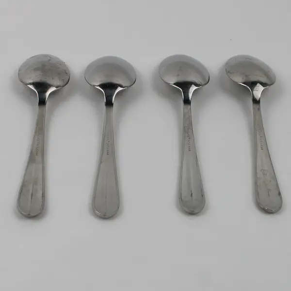 Lot of 4 Wallace Silver Bentley Pattern 18/10 Stainless Teaspoons 6.25" Good
