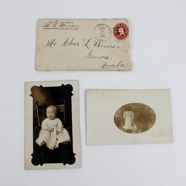 Lot Of Hevner Family Papers Letter RPPC Postcards Moores Store Virginia 1915