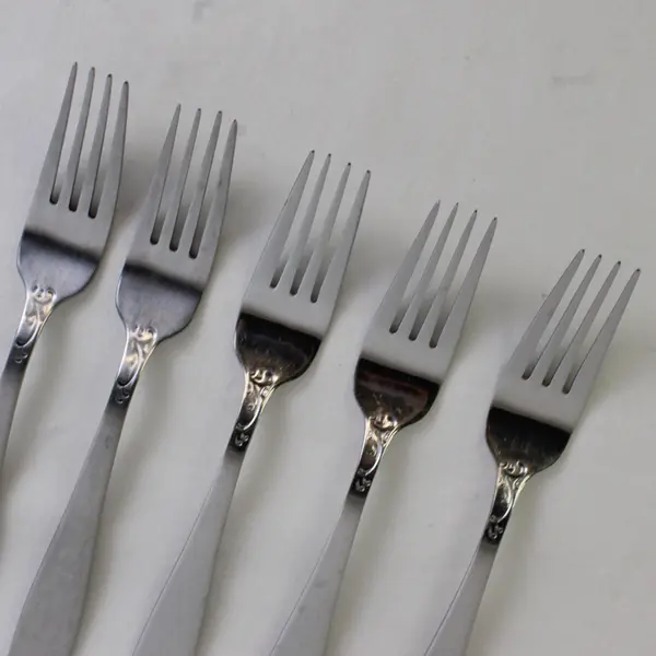 Lot Of 5 Oneida Silver Whitney (Stainless) Flatware Dinner Forks 8.25" Long