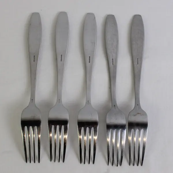 Lot Of 5 Oneida Silver Whitney (Stainless) Flatware Dinner Forks 8.25" Long