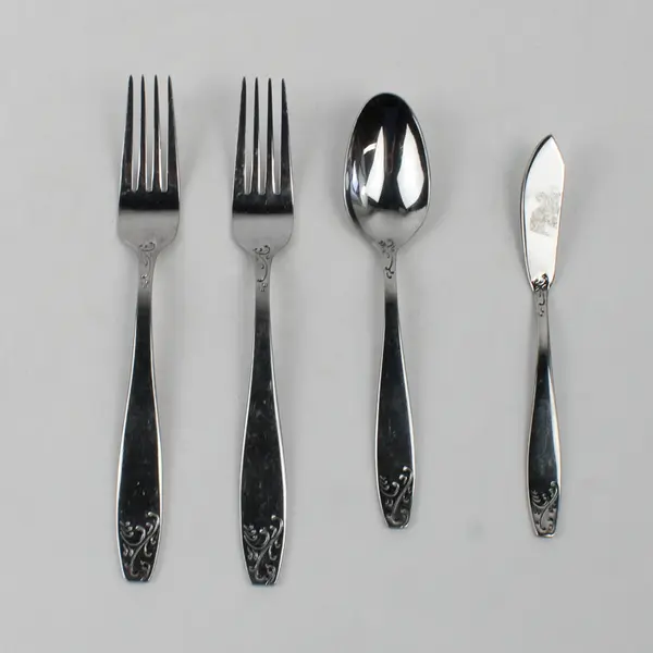 Lot Of 4 Oneida Silver Whitney (Stainless) Flatware Forks, Spoon & Butter Knife
