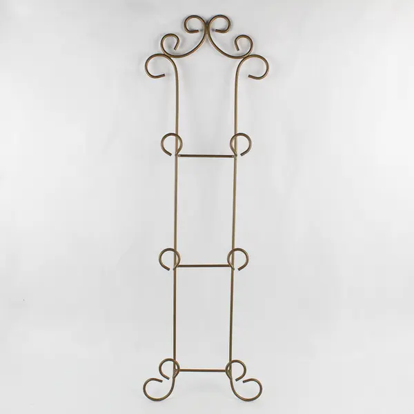 Metal Gold Wall Mount Vertical Plate Rack or Picture Holder