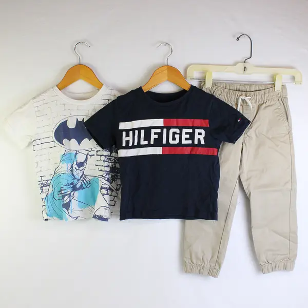 Multi-Brand Lot of 3 Toddler Boy's Shirts and Khaki Pants Size 4