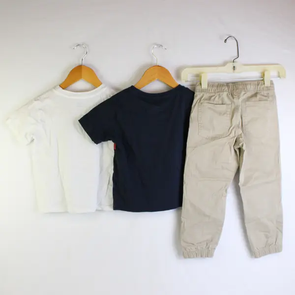 Multi-Brand Lot of 3 Toddler Boy's Shirts and Khaki Pants Size 4