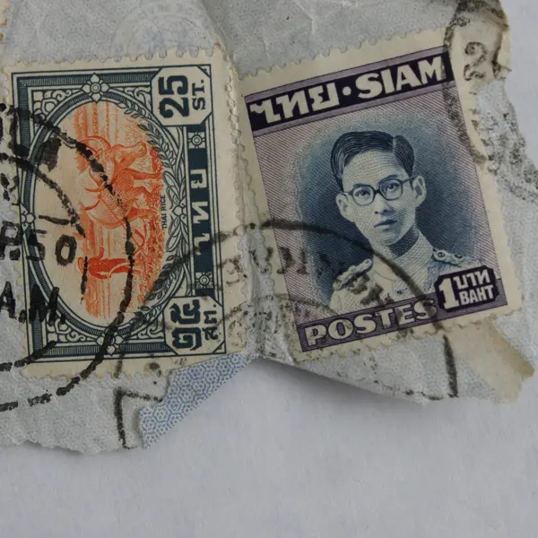 Lot Of 5 Thailand Stamps Used On Paper King Rama IX 1950 & Birth Of Buddha 1957 