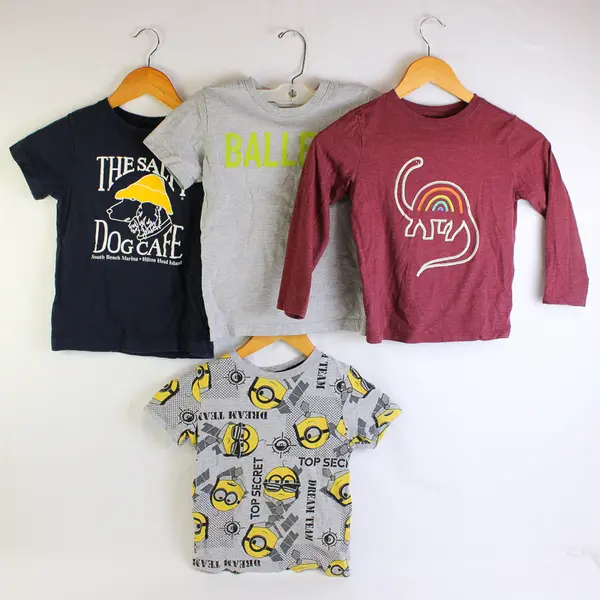 Lot of 4 Mixed Brands Toddlers Boys Size XS (4/5) Short/Long Sleeve Shirts
