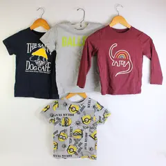 Lot of 4 Mixed Brands Toddlers Boys Size XS (4/5) Short/Long Sleeve Shirts