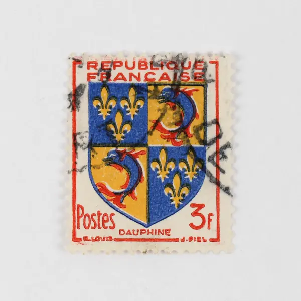 Lot Of 4 France 1953 Coat Of Arms Dauphine Poitou Stamps Used