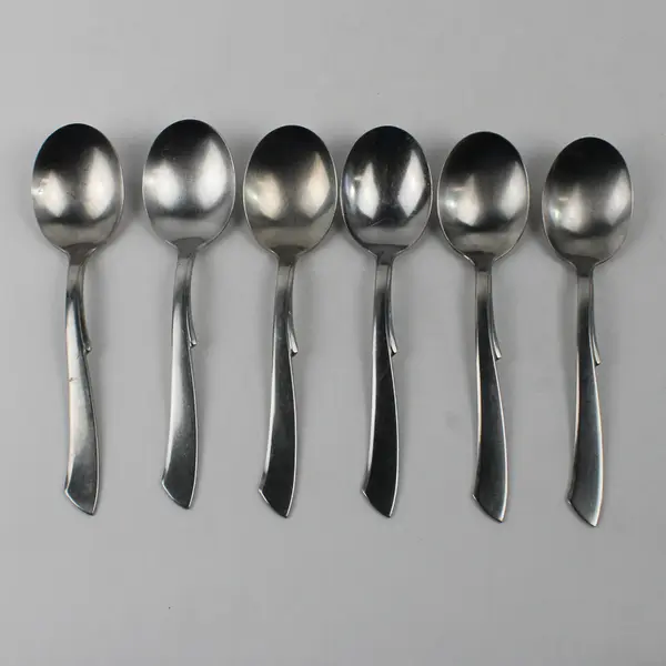 Lot of 6 Wallace Silver Ballet Pattern Solid Serving Spoons 8" Rare