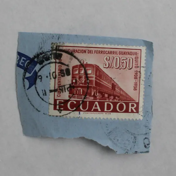 Lot Of 5 Ecuador Chile Stamps Used Train Airmail