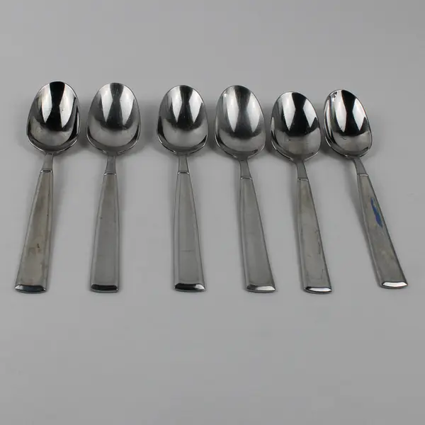 Lot of 6 Wallace Silver Balance Pattern 18/10 SS Oval Soup Spoons 7.25" Rare