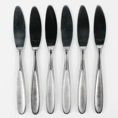 Lot of 6 Wallace Silver Array Pattern 18/10 Stainless Dinner Knives 8.75" Good