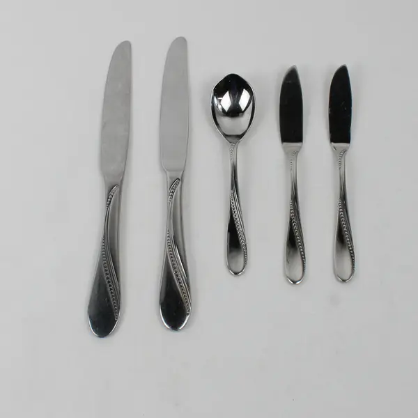 Lot Of 5 Oneida (Stainless) Flatware 4 Knives 1 Sugar Spoon