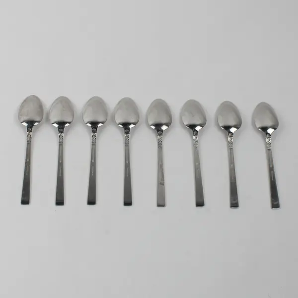 Lot Of 8 Oneida Silver Northland (Stainless) Flatware Teaspoons 6.25" Long
