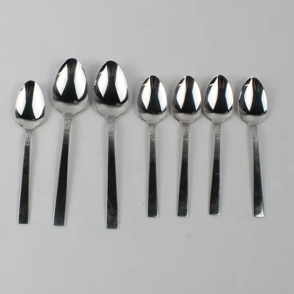 Lot Of 7 Oneida Silver Northland (Stainless) Flatware 5 Teaspoons 2 Soup Spoons