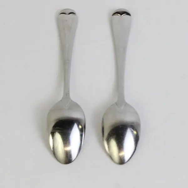 Lot of 2 Wallace Silver Array Pattern 18/8 Stainless Teaspoons 6" Good